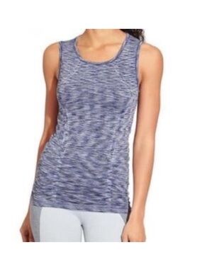 Athleta Breathe Ruched Tank, Purple Spacedye, Small